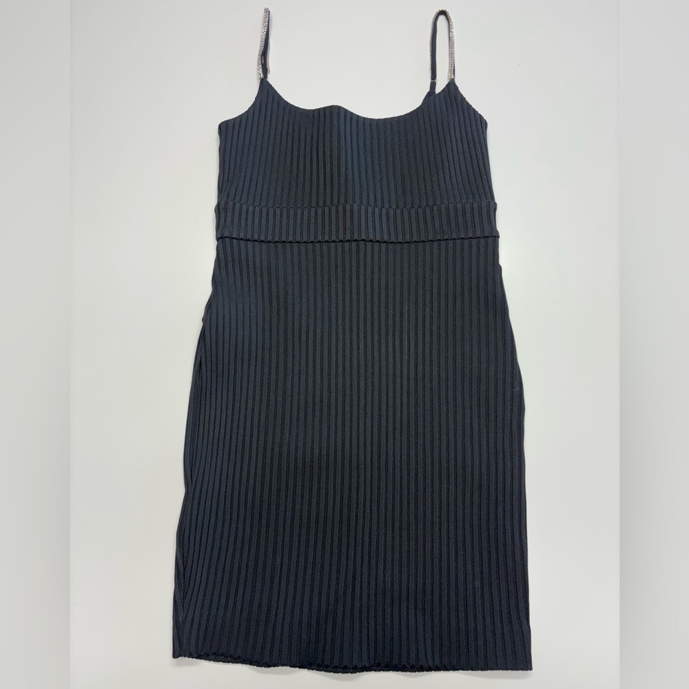 NBD Black Mini Dress with rhinestones on the straps XS